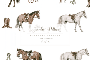 Elegant Horse Seamless Pattern