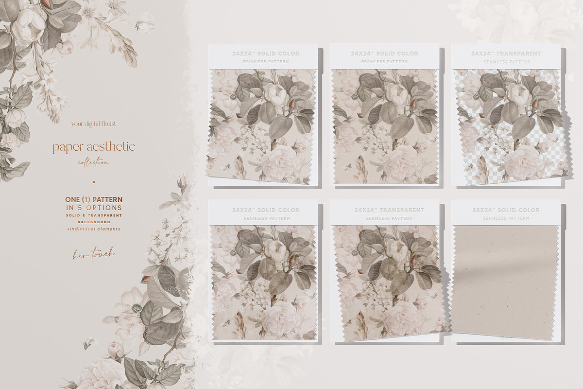 Beige Neutral Luxury Floral Pattern, a Pattern Graphic by paper aesthetic (Photo 4 of 9)