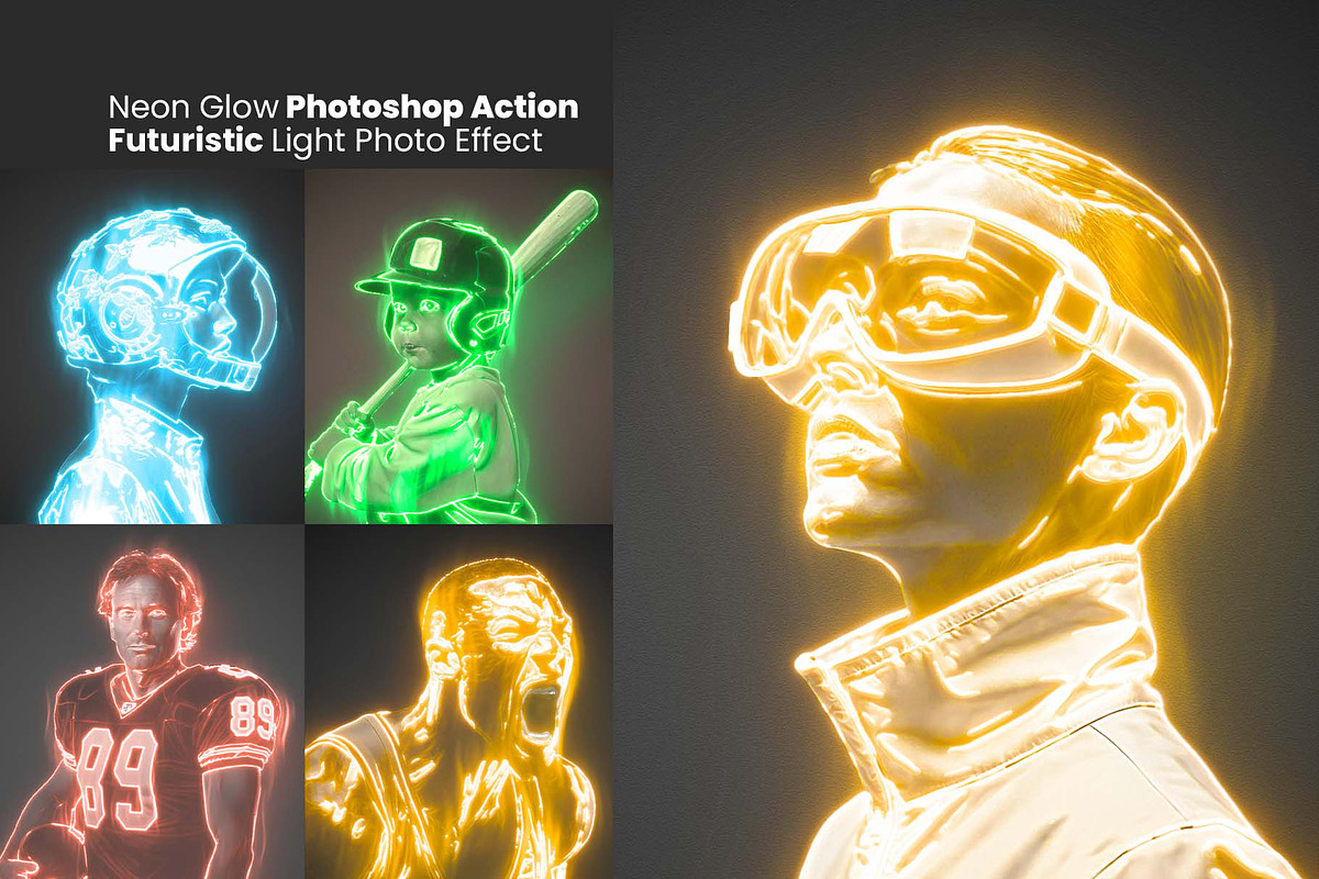 Neon Glow Photoshop Action, an Action Add-On by MRI STUDIO (Photo 1 of 12)