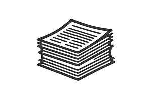 Stack Of Paper Documents Office, an Object Illustration by AlexArt