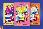 90s Party Flyer Template, a Flyer Template by Satgur Graphic Design (Thumbnail 1 of 5)