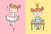 Cute Little Girl Illustrations, an Education Illustration by Trapezoid (Thumbnail 2 of 3)