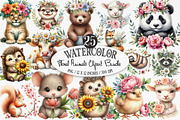 Floral Animals Clipart, an Illustration by Designking (Thumbnail 1 of 5)