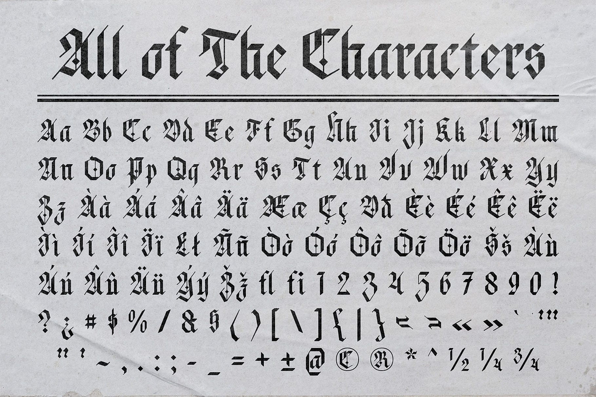 CS Marlone – Blackletter Font, a Blackletter Font by Craft Supply Co. (Photo 8 of 8)