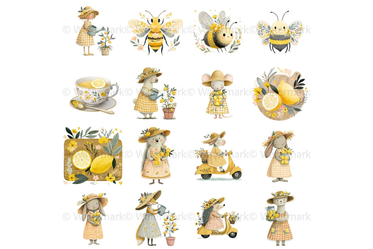 Floral Spring Animals Clipart, Goose, an Animal Illustration by Nicole Branger Art (Photo 9 of 22)