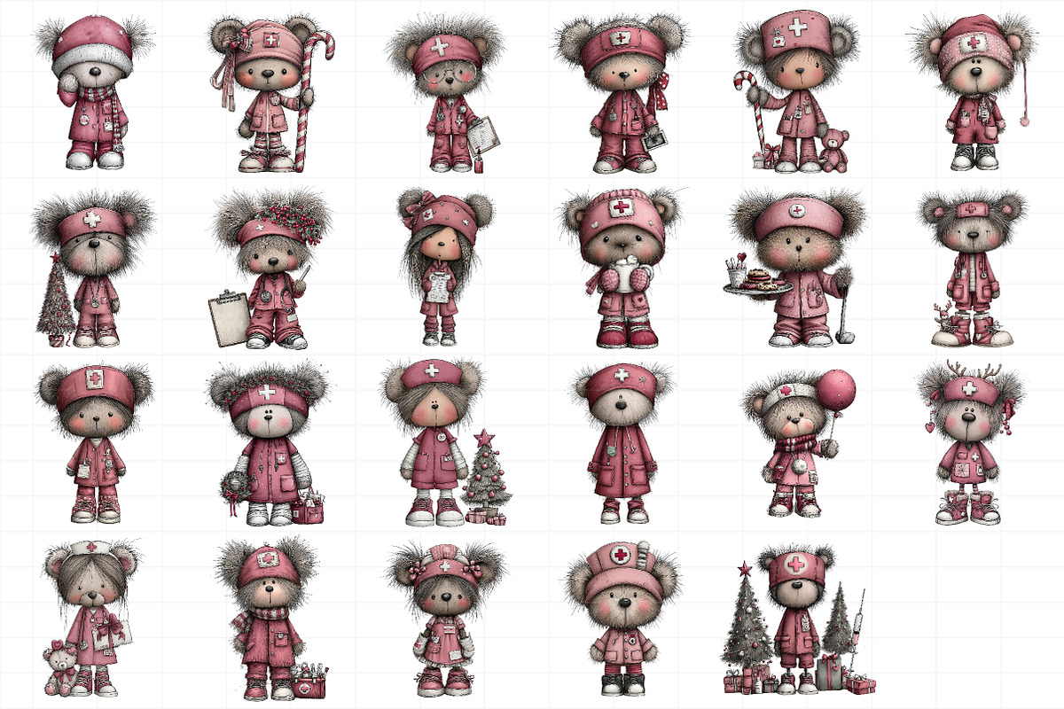 Christmas Nurse Teddy Bear Clipart, an Illustration by Daily.Designs (Photo 5 of 5)