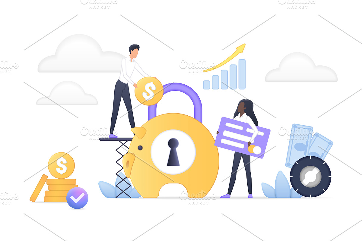 Money saving security financial, a Finance Illustration by Lemberg Vector