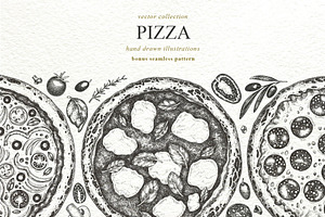 Pizza Vector Illustrations, a Food Illustration by Lubov Illustrations Shop