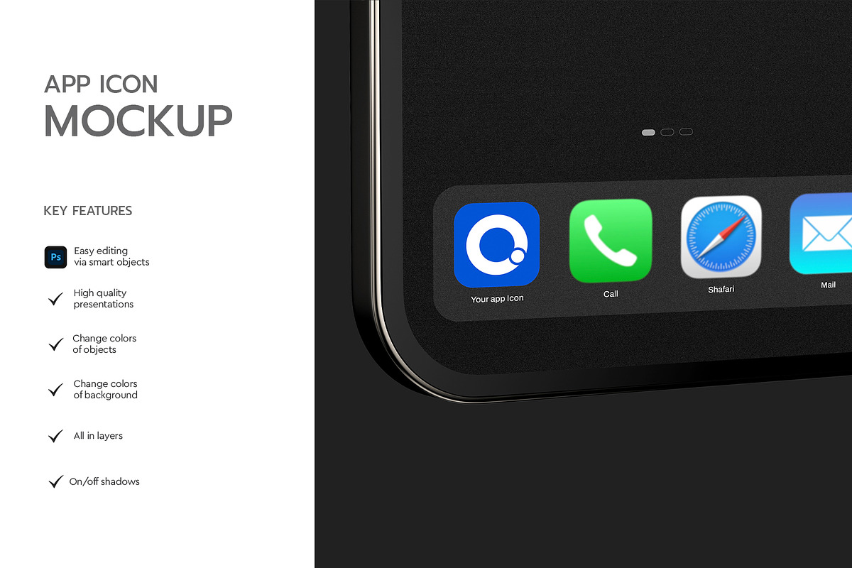 Square App Icon Branding Mockup, a Product Mockup by graphypix (Photo 2 of 4)