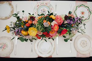 Colorful Vintage Wedding Table