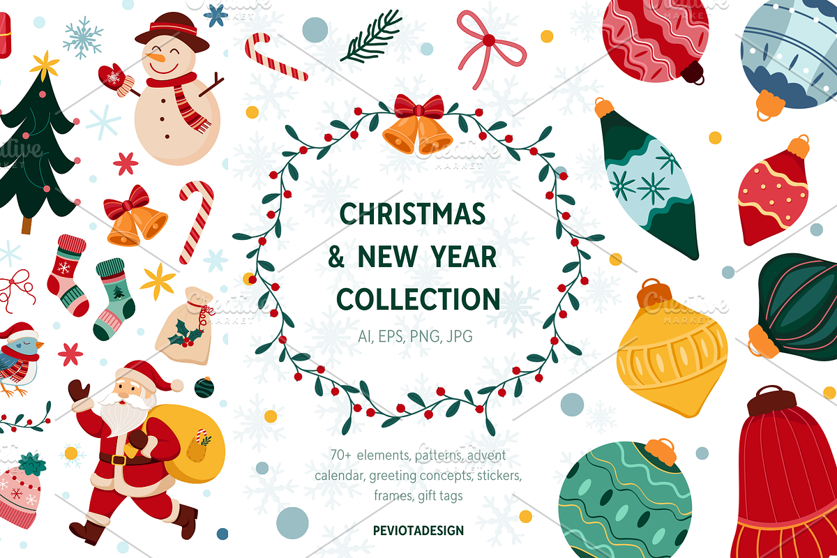 Christmas & New Year collection, a Seasonal Illustration by Peviotadesign (Photo 1 of 13)