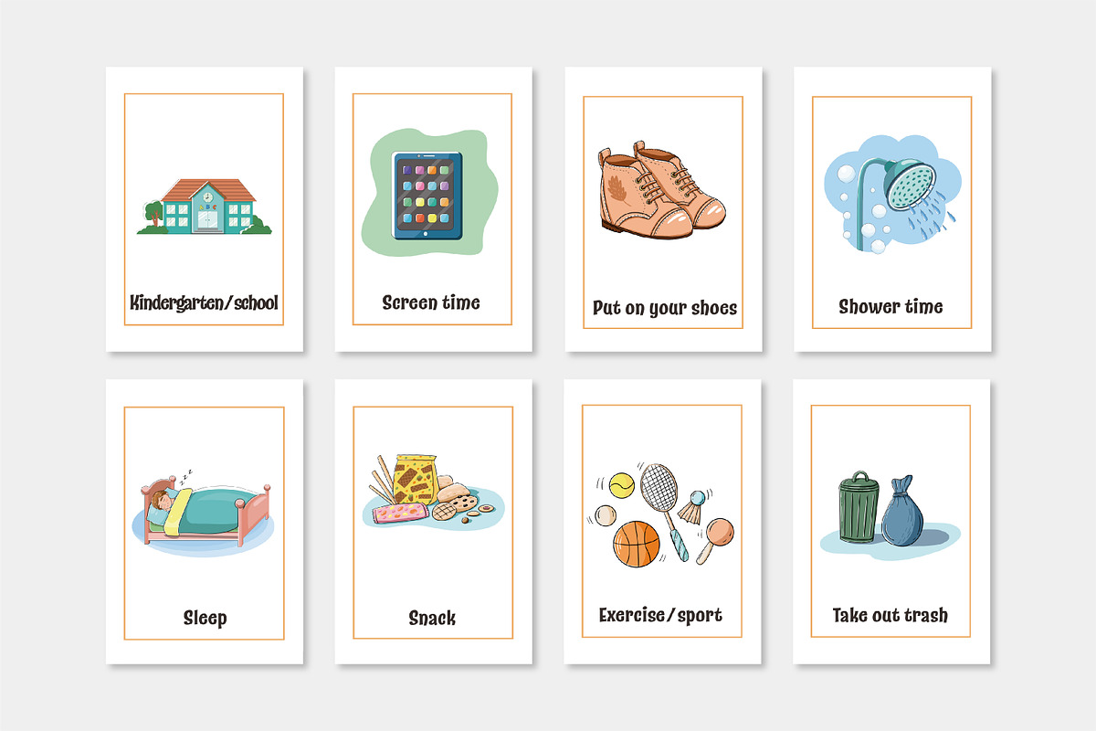 Printable Chore Clip Art Cards, a Card Template by svetodesign (Photo 7 of 9)
