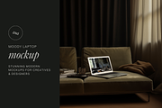 Dark & Moody Laptop Mockup, a Mac Mockup by The Ethical Agency (Thumbnail 1 of 3)