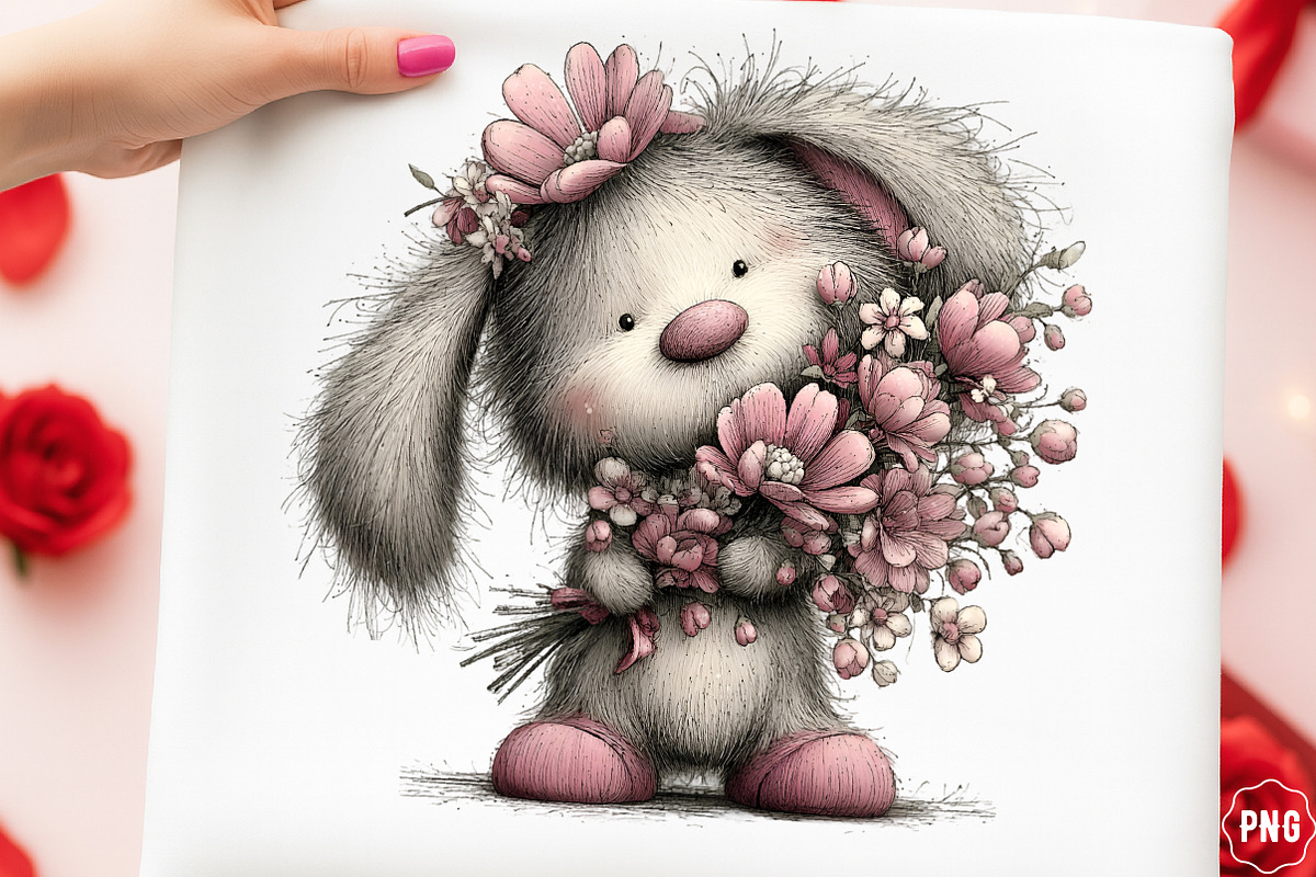 Whimsical Valentine Funny Dog Clipar, an Illustration by GatewayDesign (Photo 3 of 3)