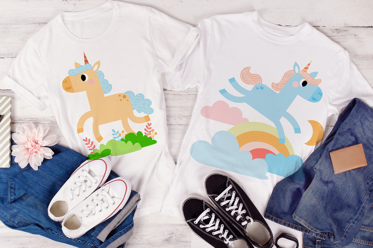 Cute unicorns PNG SVG clipart, an Animal Illustration by Noey smiley (Photo 8 of 9)
