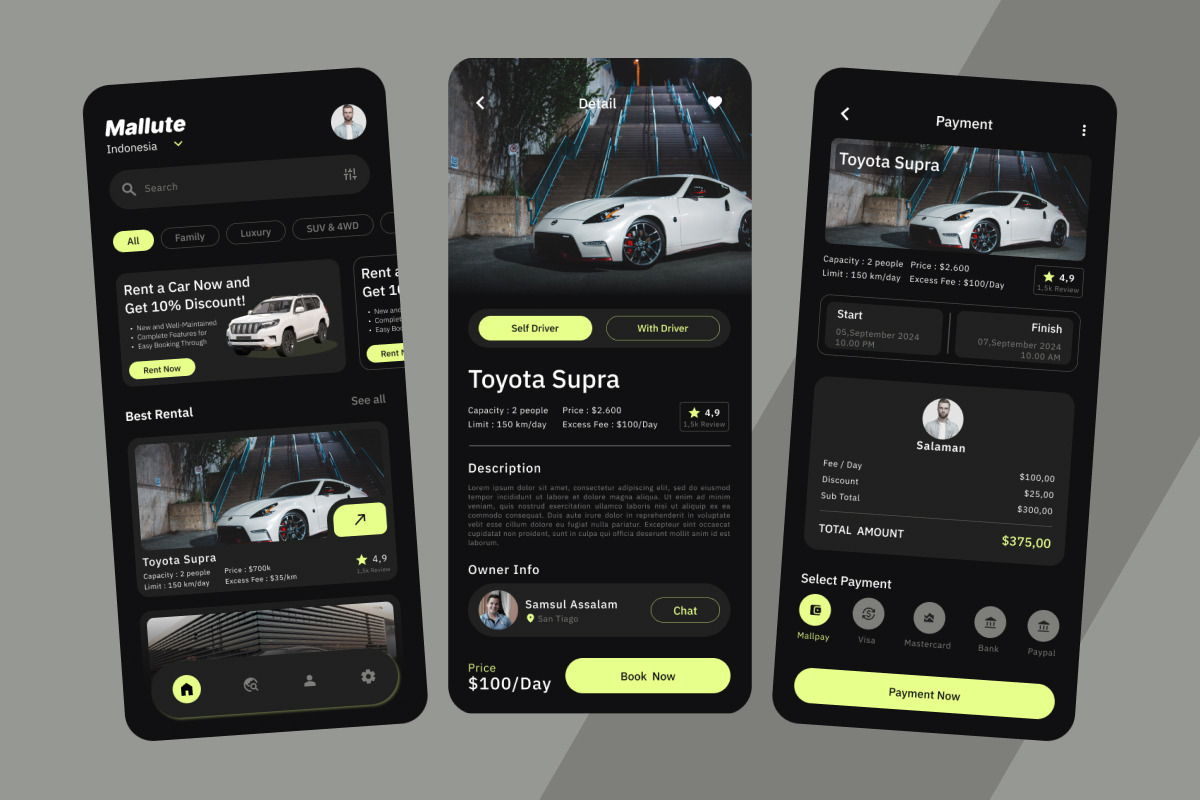 Mallute - Rental Car Mobile App, an App Template by twinstd (Photo 3 of 5)