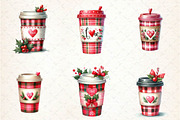 Valentine Festive Coffee Clipart, an Illustration by CreationArt (Thumbnail 3 of 5)