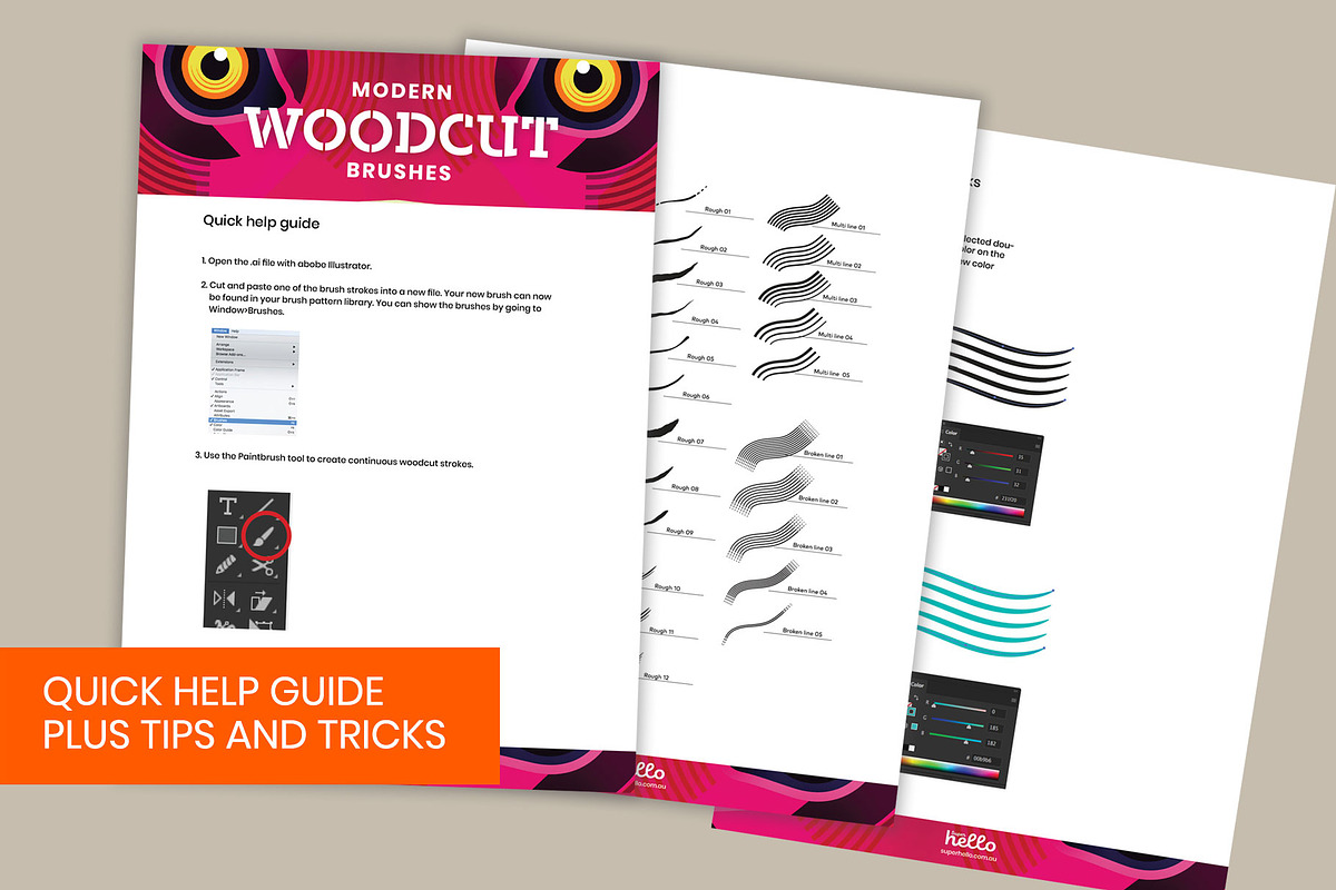 Modern Woodcut Brushes, a Brush Add-On by Super Hello (Photo 6 of 6)