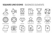Square line icons, an Outline Icon by Howcolour (Thumbnail 56 of 85)