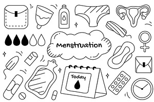 Line set Menstruation, an Object Illustration by Dessign Sells