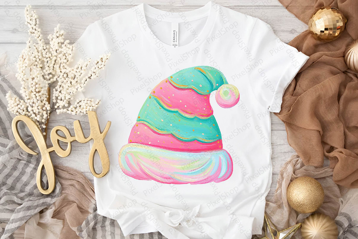 Cute Retro Christmas Santa Hat Desig, an Illustration by DreamPrint404 (Photo 4 of 7)