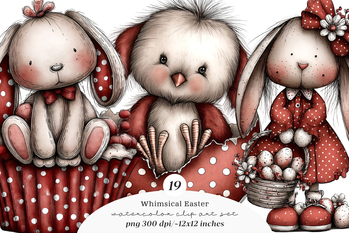 Whimsical Easter Clipart, an Illustration by SinaCreation (Photo 1 of 11)