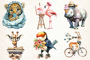 Quirky Safari Animals Clipart, a Graphic by Libby Wishes (Thumbnail 2 of 7)