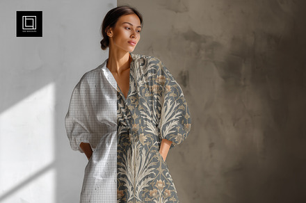 Long Sleeve Studio Dress Mockup, a Shirt Mockup by 1001 mockups