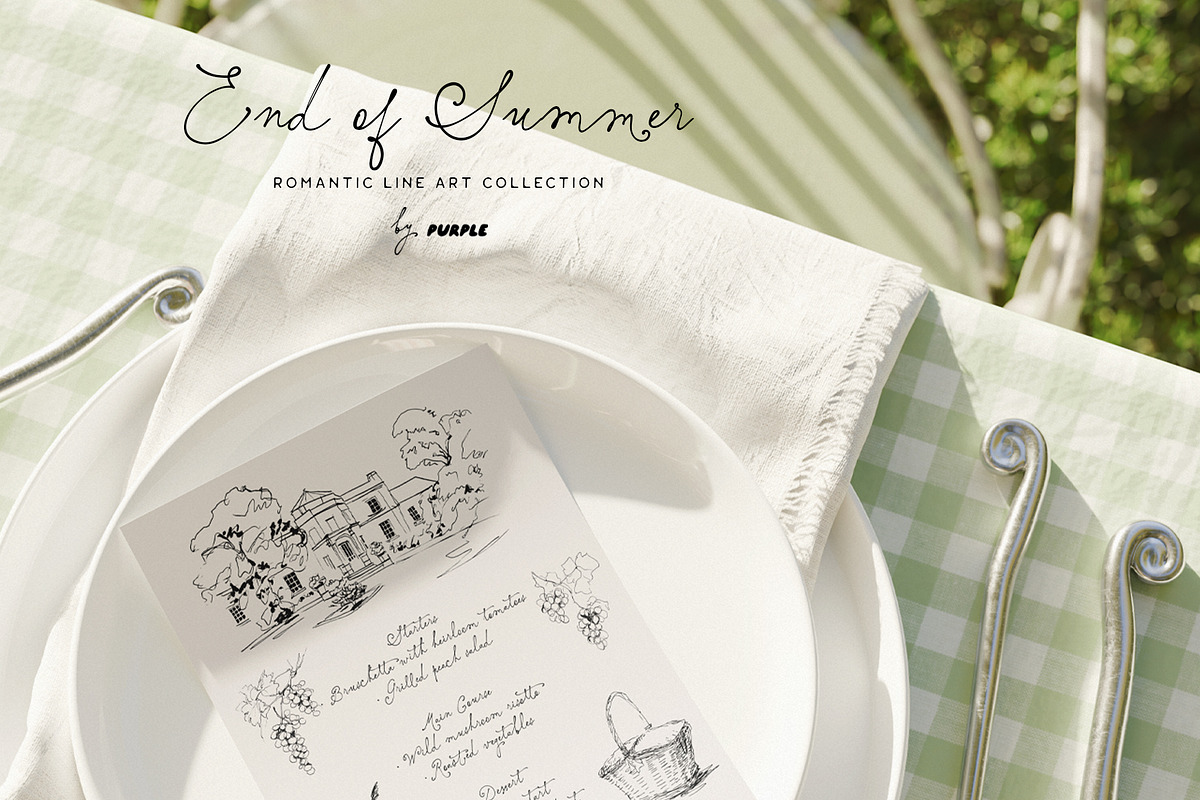 End of Summer: Line Art Collection, a Decorative Illustration by Purple (Photo 4 of 12)