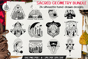 24 Sacred Geometry Hand-Drawn Bundle
