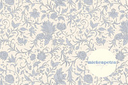 BlueBeige Vintage Floral Pattern PSD, a Pattern Graphic by Mieken Petra Designs (Thumbnail 1 of 3)