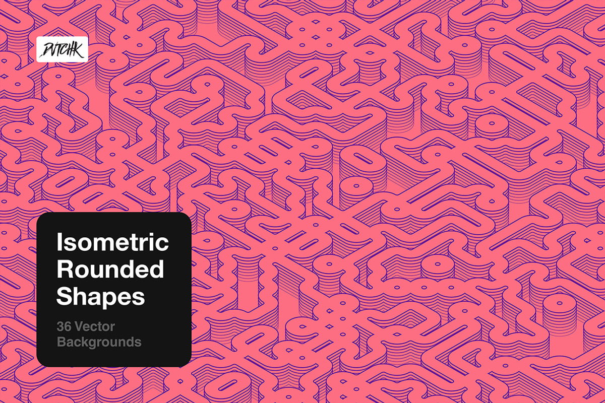 Isometric Rounded Shapes, a Background Graphic by dvtchk (Photo 5 of 15)