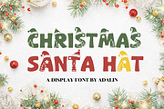 Christmas Santa Hat Display Font, a Sans Serif Font by Adalin Shop (Thumbnail 1 of 7)