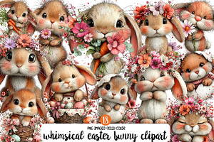 whimsical easter bunny clipart, an Illustration by Designworld