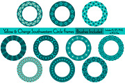 Blue Southwestern Circle Frames, a Pattern Graphic by Melissa Held Designs (Thumbnail 1 of 3)