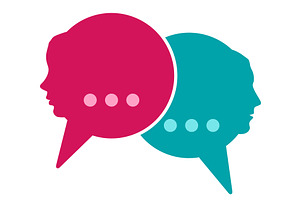 Speech bubbles circles heads, an Object Graphic by LongQuattroArt