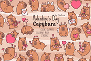 Cute Kawaii Capybaras Valentines Day, an Animal Illustration by Palau (Thumbnail 1 of 12)