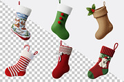 Watercolor Christmas Stocking Clipar, an Illustration by SVGArt (Thumbnail 5 of 8)