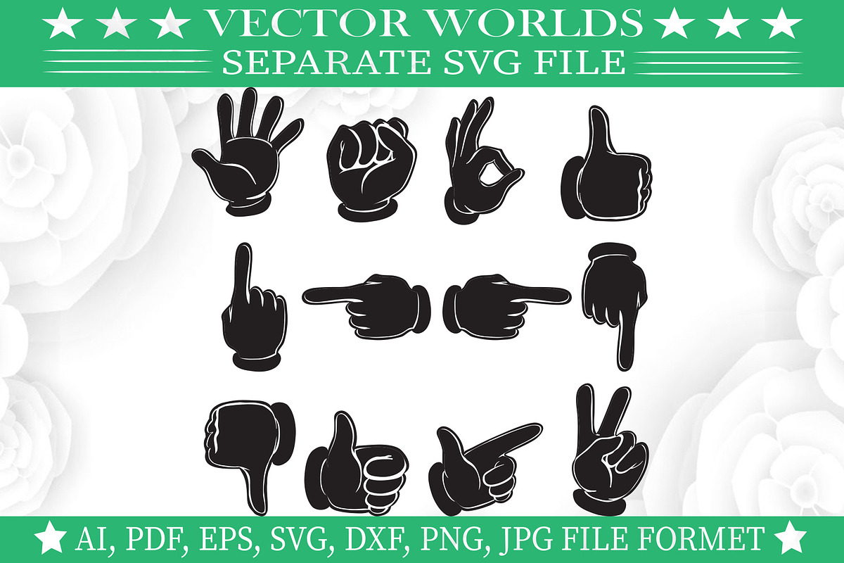 Hands Signs SVG, Signs, Hands SVG, an Object Graphic by VectorWorlds