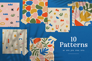 Organic Shape Patterns, a Pattern Graphic by Dedraw Studio
