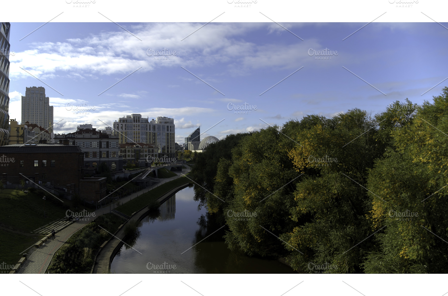 Aerial view of a city summer green, an Architecture Photo by Media Whale Stock