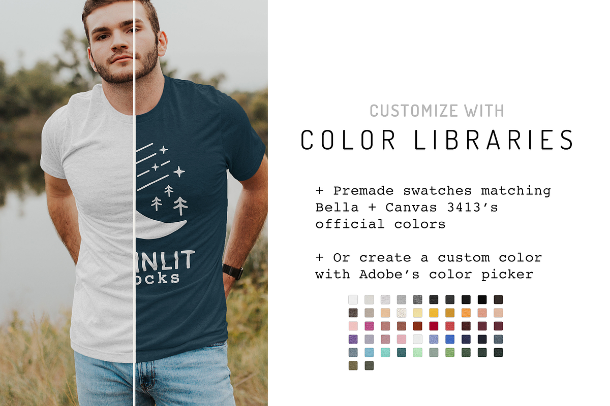 Bella Canvas 3413 Male Model Mockup, a Shirt Mockup by Moonlit Mocks (Photo 2 of 6)