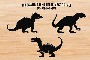 Dinosaurs SVG Silhouette Vector Set,, an Animal Illustration by Gfx Expert Team
