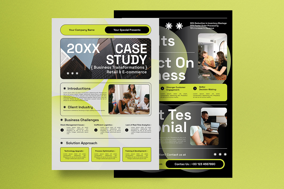 Gray Black Business Case Study, a Flyer Template by graphicook (Photo 1 of 2)