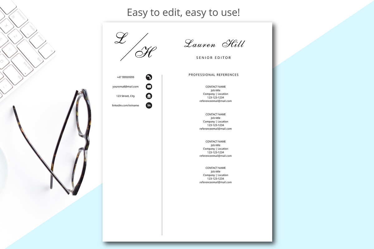 Minimalist resume template, a Resume Template by Annakristal (Photo 4 of 6)