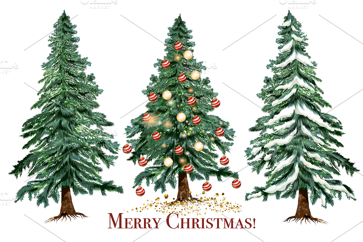 Christmas Trees Holiday Collection, a Seasonal Illustration by FleurArt (Photo 3 of 6)