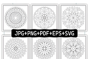 Bold and Easy Mandala Coloring Pages, a Decorative Illustration by Coco Bloom (Thumbnail 2 of 9)