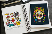 Day of the Dead. Hand drawn set., a Decorative Illustration by KundolaArt (Thumbnail 5 of 8)