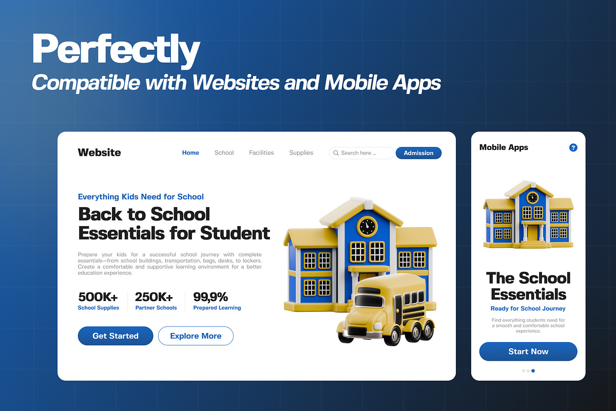 Kids Back to School 3D Icon Pack, an Object 3D Model by Haps Space (Photo 3 of 4)