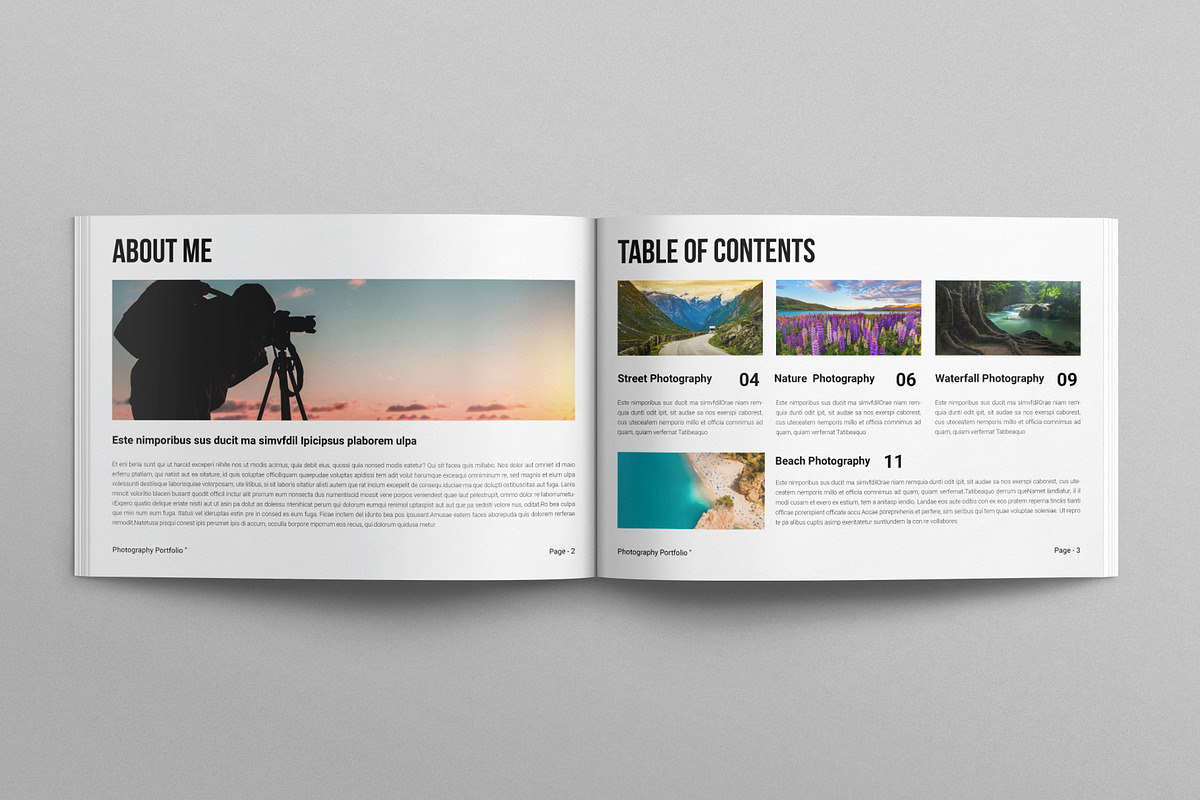 Photography Portfolio Landscape, a Brochure Template by E-Type (Photo 2 of 7)